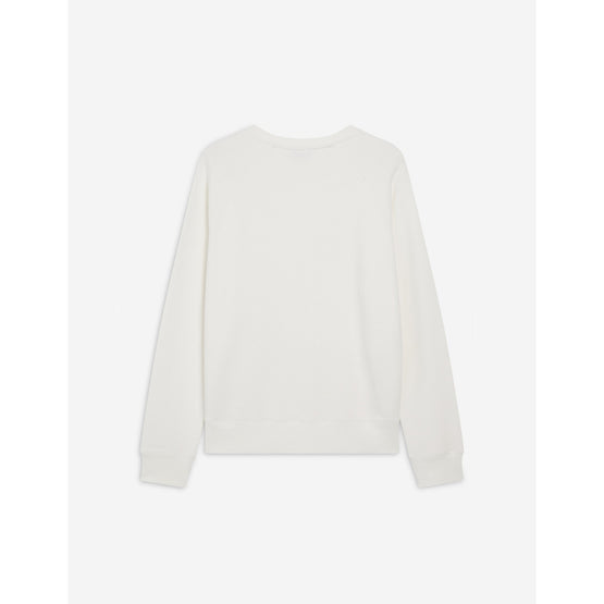 Men Double Fox Head Patch Classic Sweatshirt - Ecru