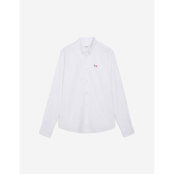 Men Tricolor Fox Patch Classic Shirt Bd - White