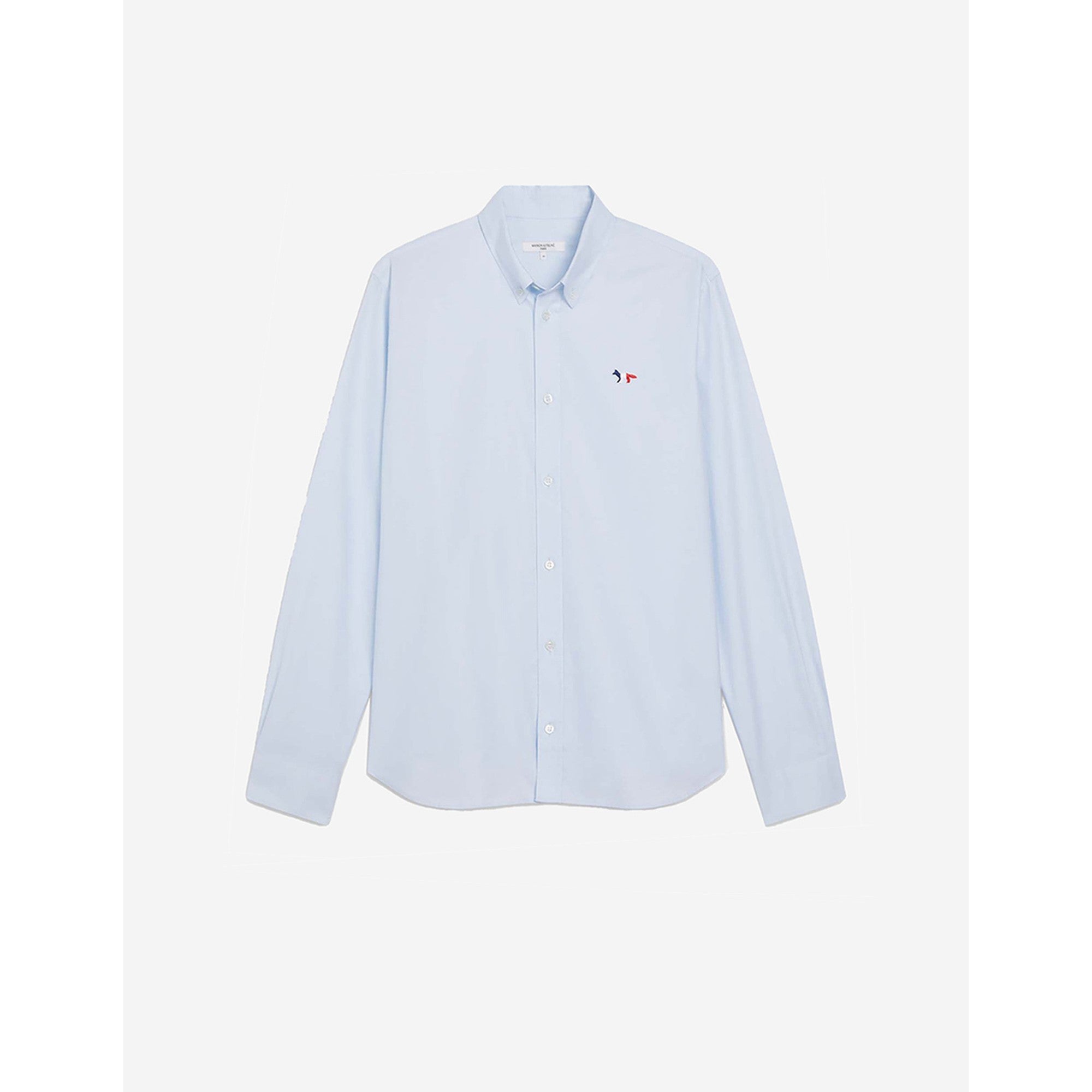 Men Tricolor Fox Patch Classic Shirt Bd - Light Blue