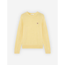 Men Fox Head Patch Regular R-Neck Jumper - Soft Yellow