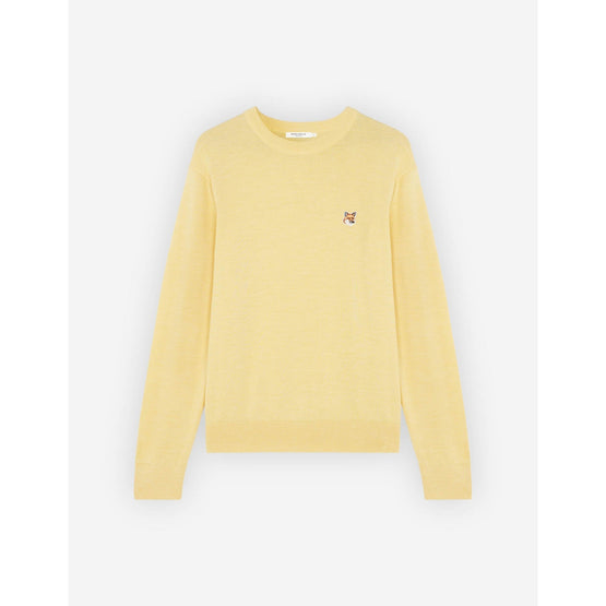 Men Fox Head Patch Regular R-Neck Jumper - Soft Yellow