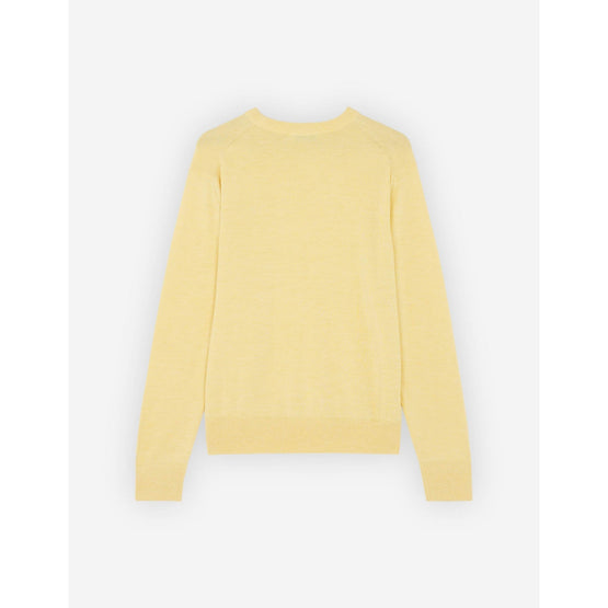 Men Fox Head Patch Regular R-Neck Jumper - Soft Yellow