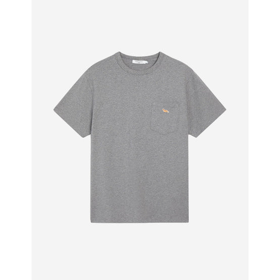 Men Baby Fox Patch Pocket Tee-Shirt - Grey Melange