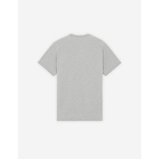 Men Grey Fox Head Patch Classic Tee-Shirt - Grey Melange