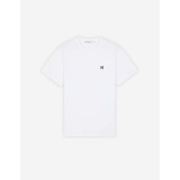 Men Grey Fox Head Patch Classic Tee-Shirt - White