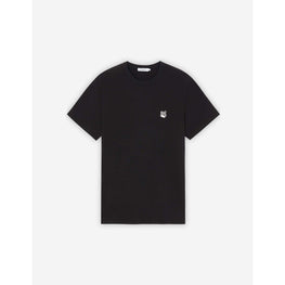 Men Grey Fox Head Patch Classic Tee-Shirt - Black
