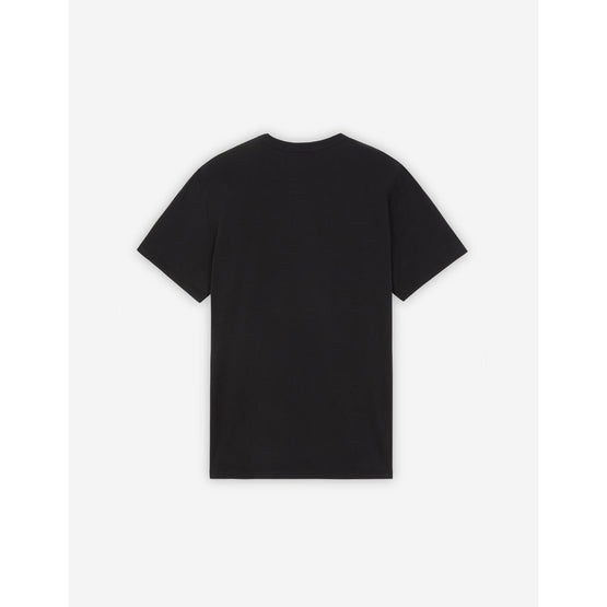 Men Grey Fox Head Patch Classic Tee-Shirt - Black