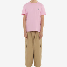 Men Grey Fox Head Patch Classic Tee-Shirt - Dusty Rose