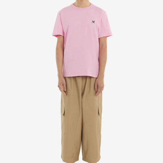 Men Grey Fox Head Patch Classic Tee-Shirt - Dusty Rose