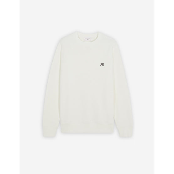 Men Grey Fox Head Patch Classic Sweatshirt - Ecru