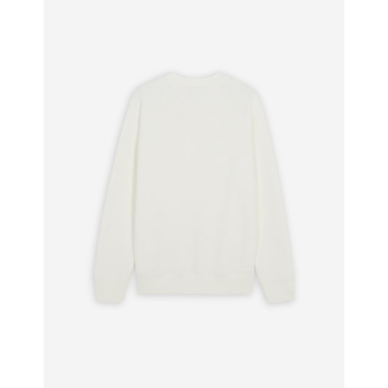 Men Grey Fox Head Patch Classic Sweatshirt - Ecru