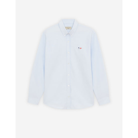 Men Tricolor Fox Patch Classic Shirt - Blue