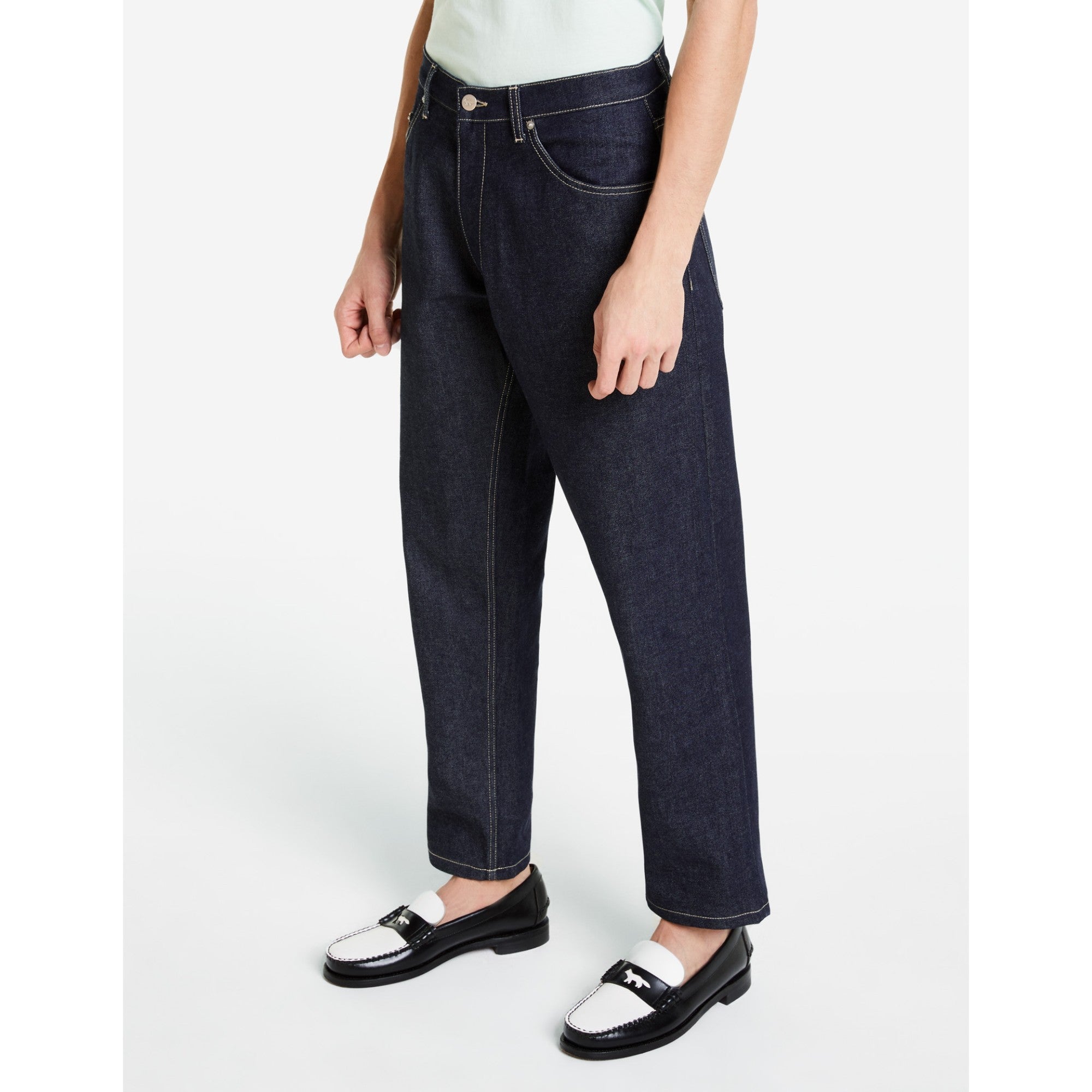 Men Loose Fit Jeans - Dark Navy