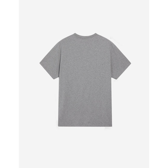 Men Navy Fox Patch Classic Pocket Tee-Shirt - Grey Melange