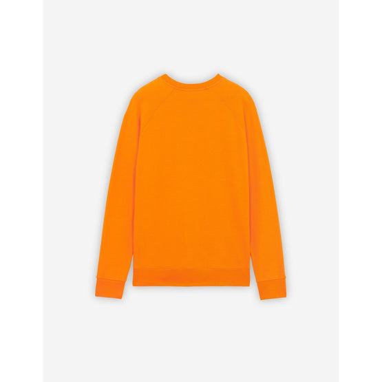 Men Grey Fox Head Patch Classic Sweatshirt - Orange