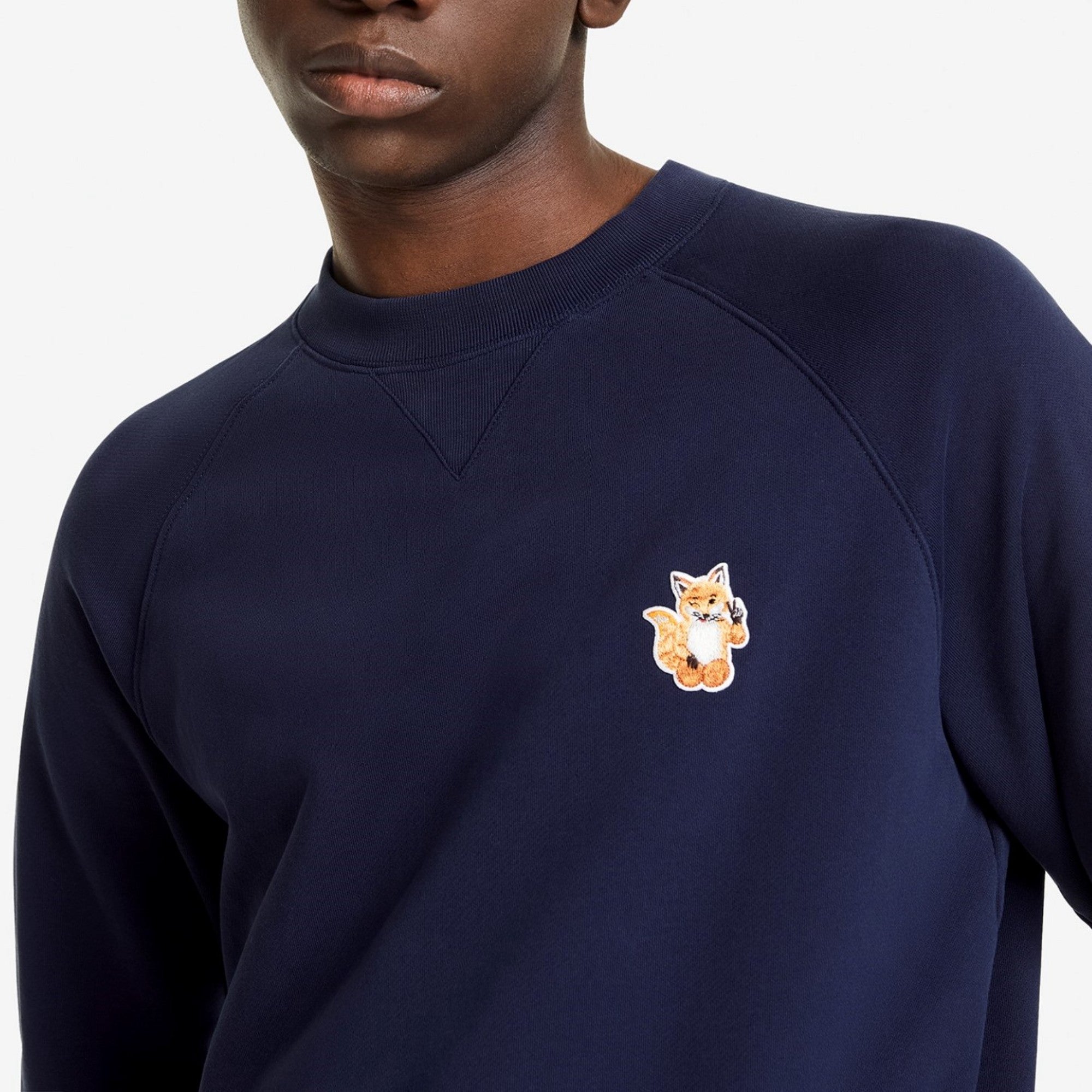 Men All Right Fox Patch Classic Sweatshirt - Navy