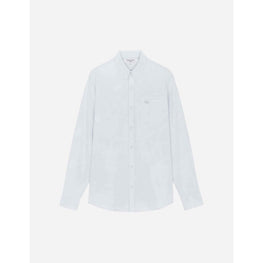 Men Fox Embroidery Pocket Classic Shirt - Light Blue