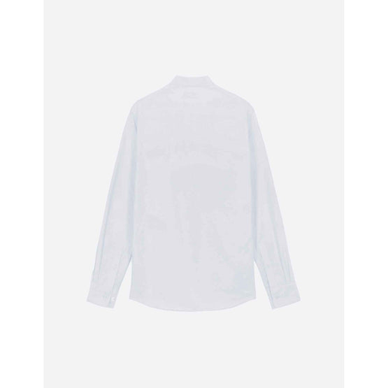 Men Fox Embroidery Pocket Classic Shirt - Light Blue