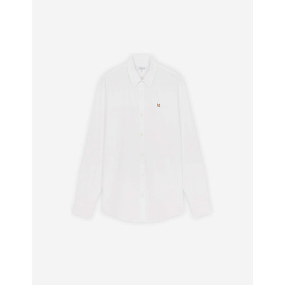 Men Fox Head Embroidery Classic Shirt - White