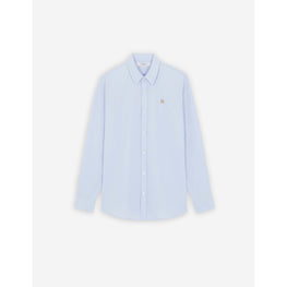 Men Fox Head Embroidery Classic Shirt - Light Blue