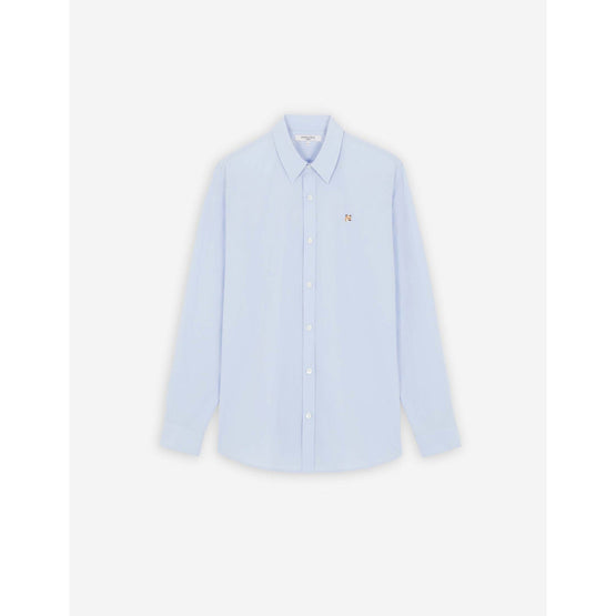Men Fox Head Embroidery Classic Shirt - Light Blue