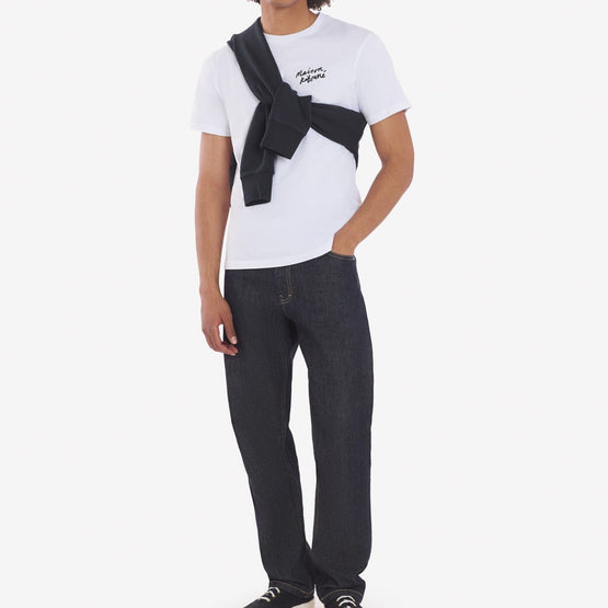 Men Mini Handwriting Classic Tee-Shirt - White
