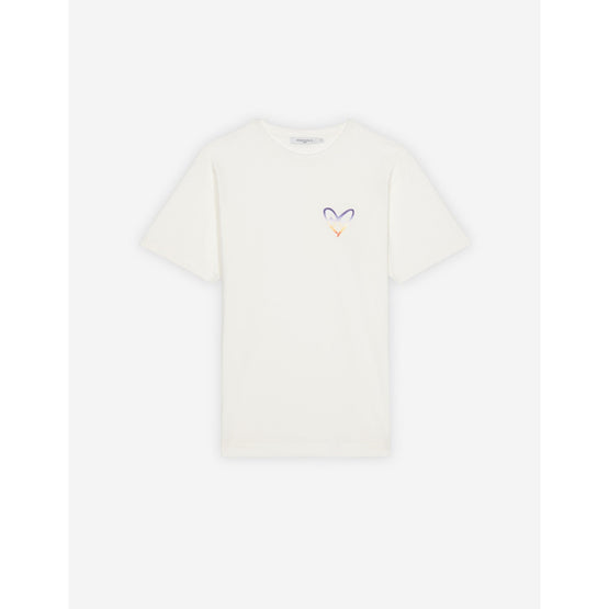 Men Fox Embroidery Relaxed Tee-Shirt - White