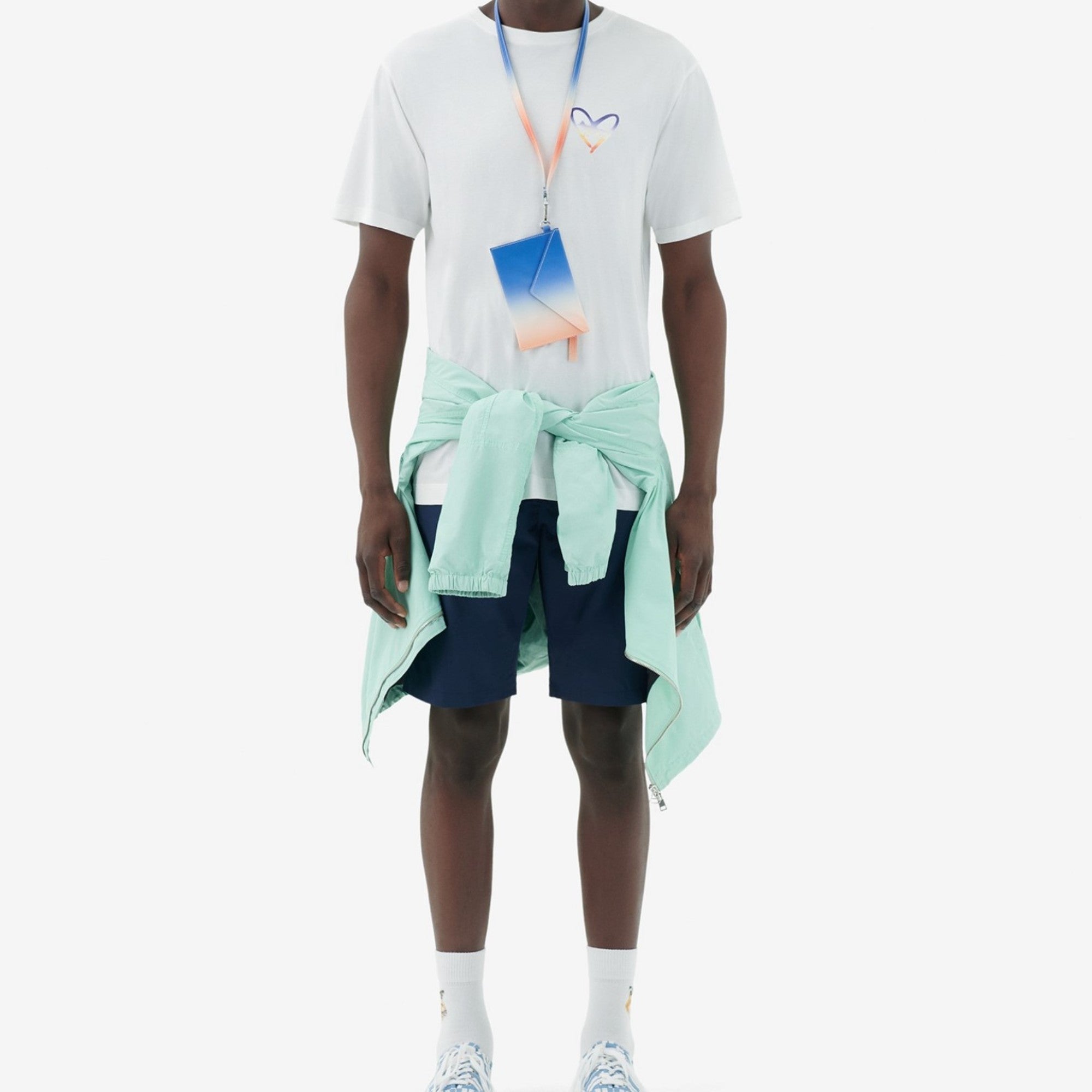 Men Fox Embroidery Relaxed Tee-Shirt - White