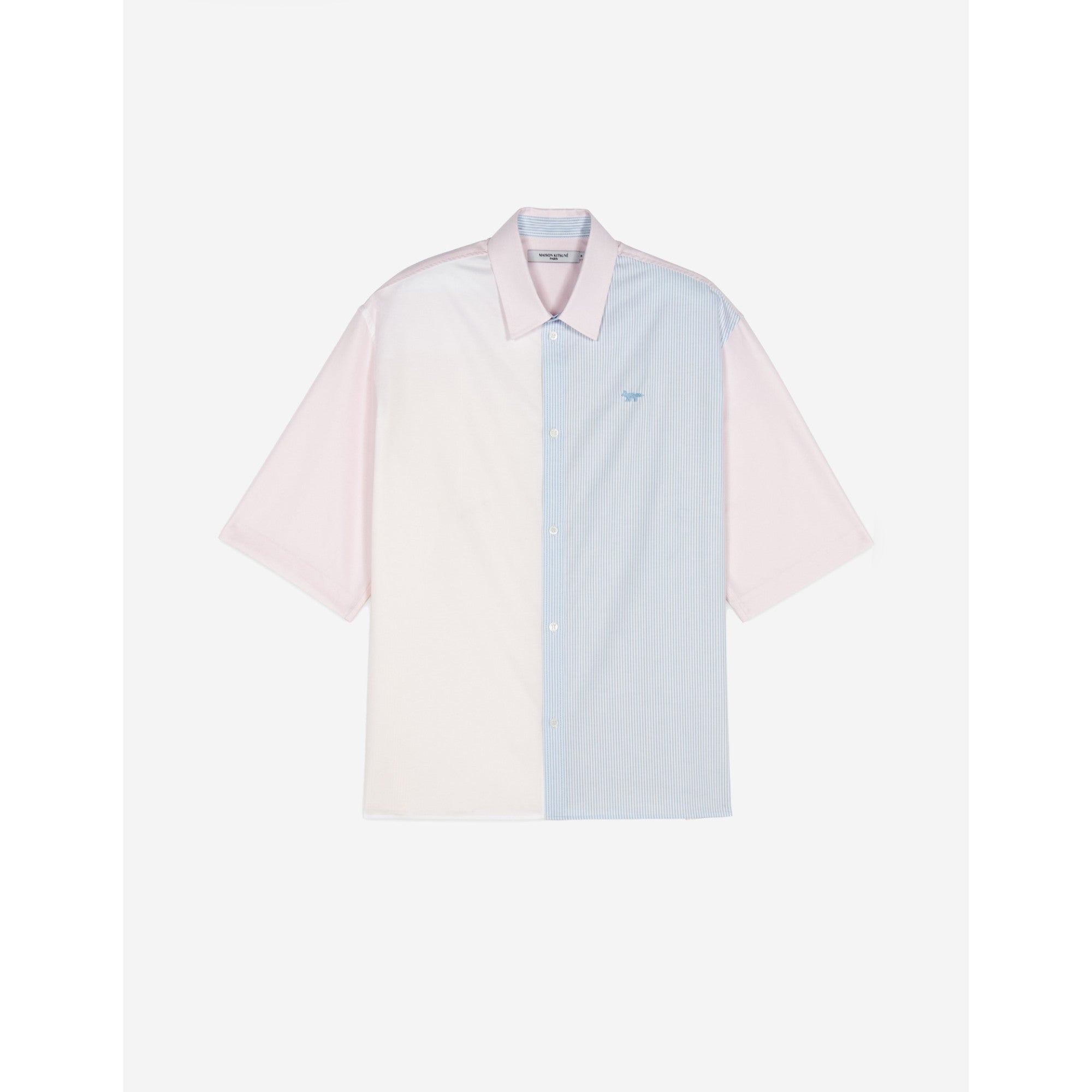 Men Short Sleeve Shirt - Color Block Stripes