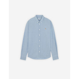 Men Fox Head Embroidery Classic Shirt Bd - Washed Indigo