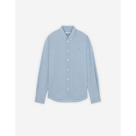 Men Fox Head Embroidery Classic Shirt Bd - Washed Indigo