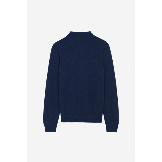 Men Fox Head Patch Polo Jumper - Navy