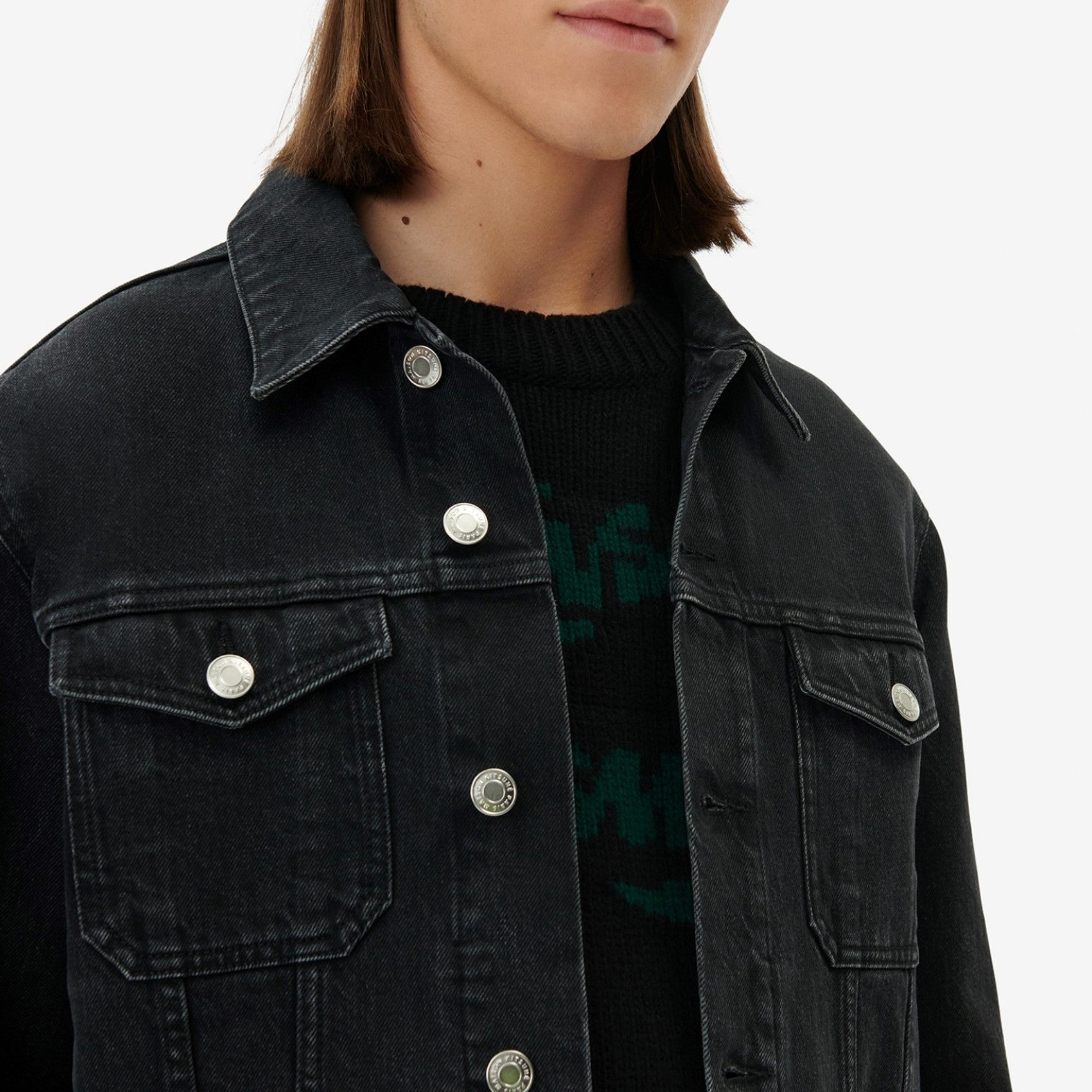 Men Trucker Jacket - Black