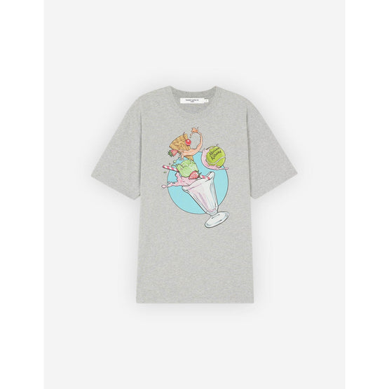Men Ice Cream Splash Comfort Tee-Shirt - Light Grey Melange