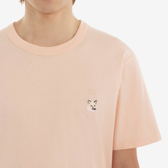 Men Tonal Fox Head Patch Regular Tee-Shirt - Peach