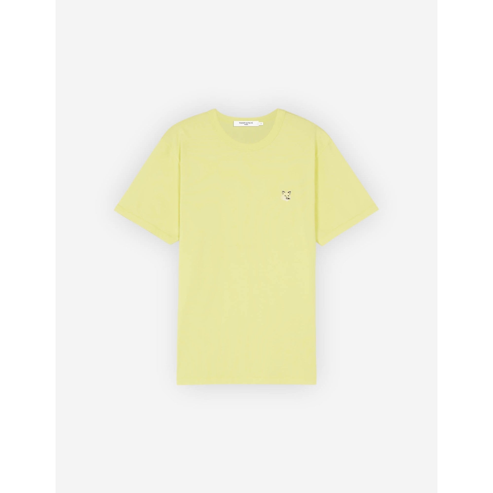 Men Tonal Fox Head Patch Regular Tee-Shirt - Lemon