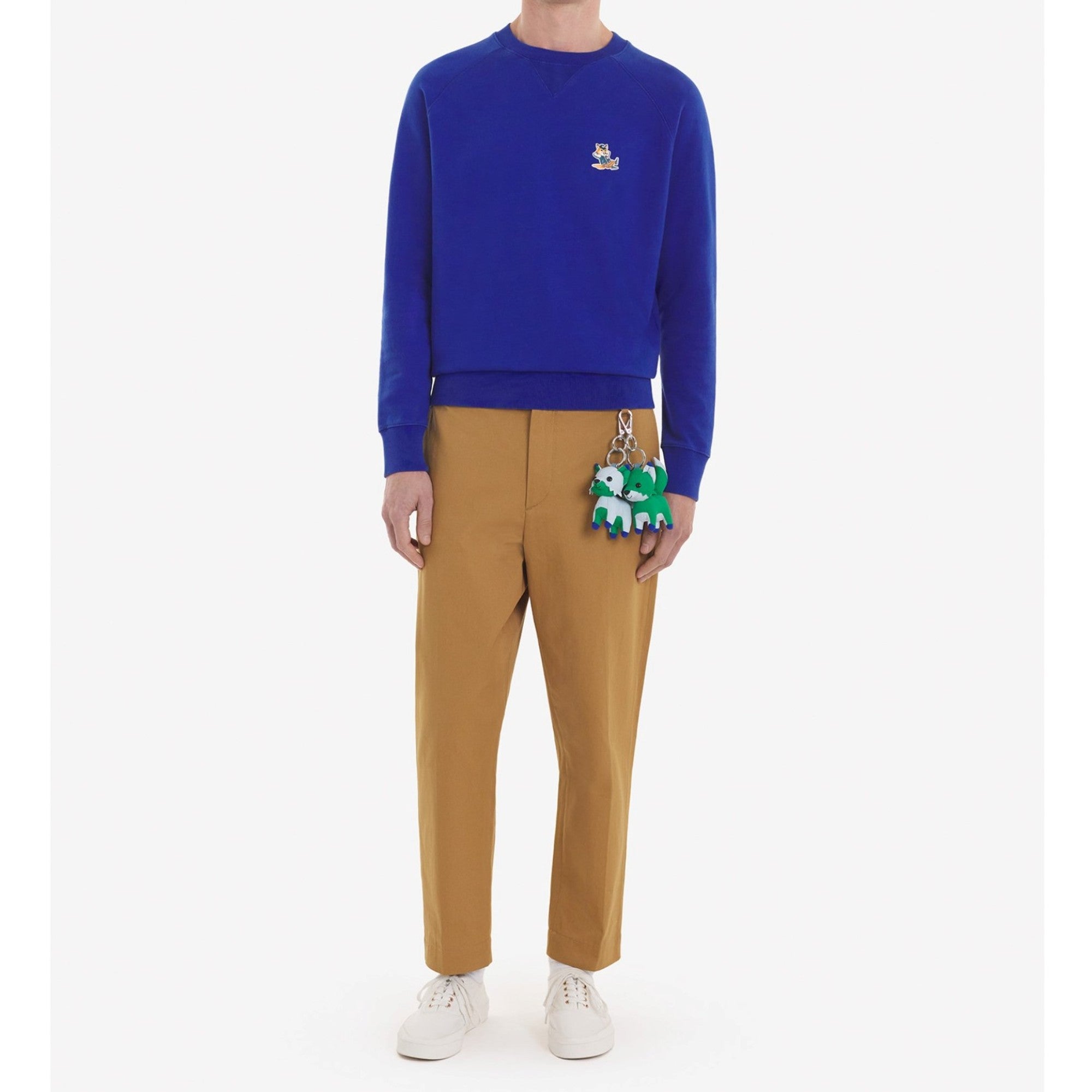 Men Dressed Fox Patch Classic Sweatshirt - Deep Blue