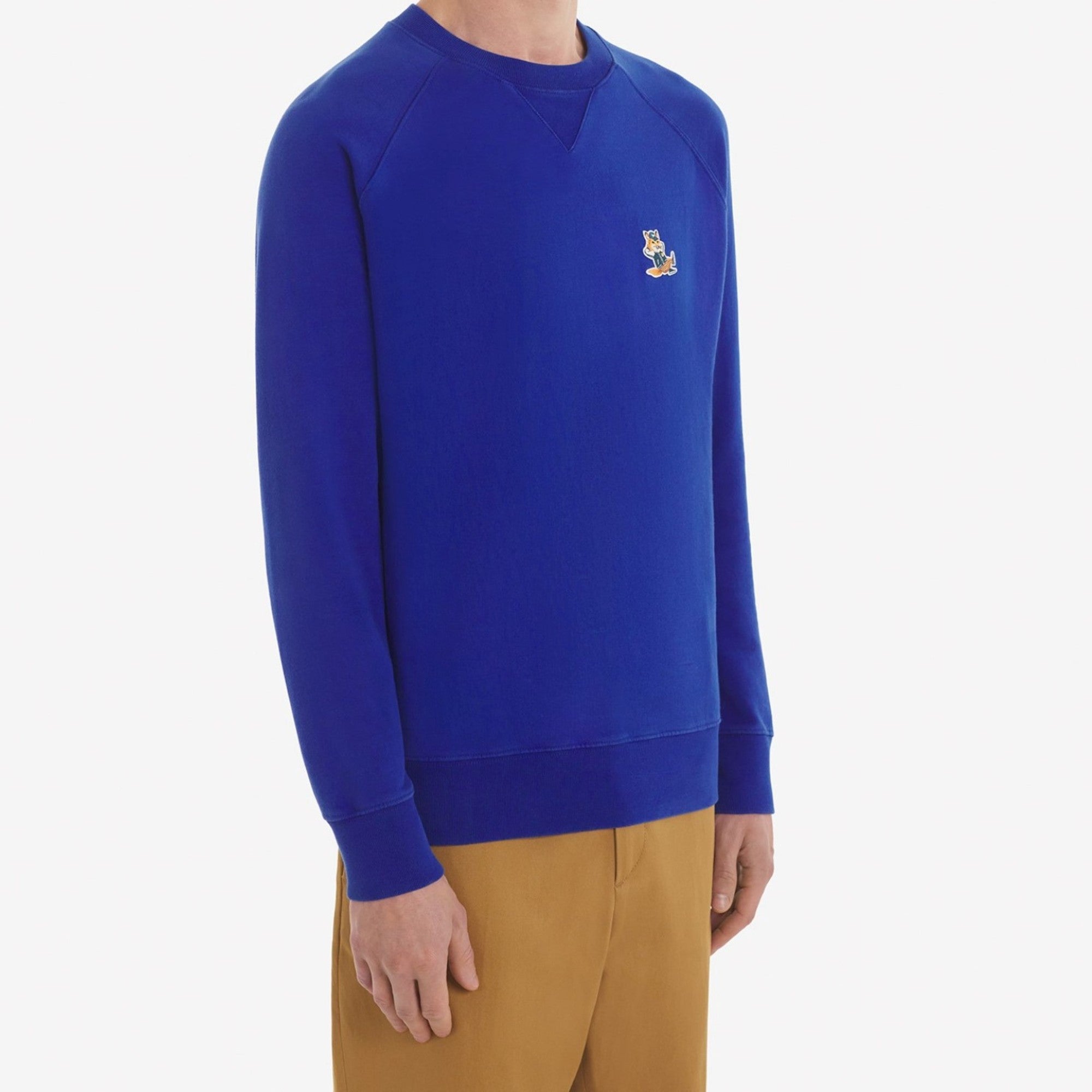 Men Dressed Fox Patch Classic Sweatshirt - Deep Blue