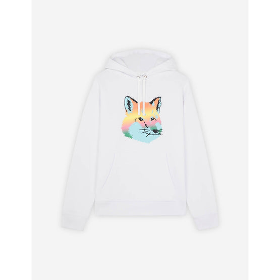 Men Vibrant Fox Head Hoodie - White