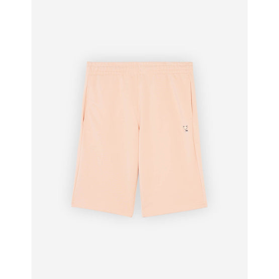 Men Tonal Fox Head Patch Jog Shorts - Peach