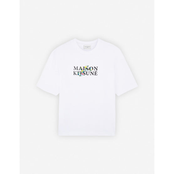 Men Maison Kitsune Flowers Oversize Tee-Shirt - White