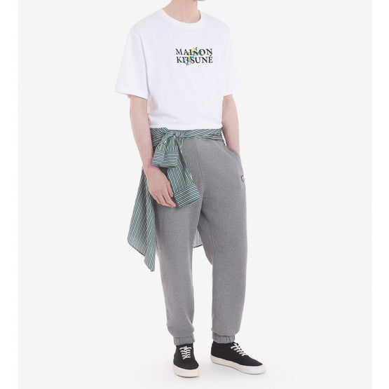 Men Maison Kitsune Flowers Oversize Tee-Shirt - White