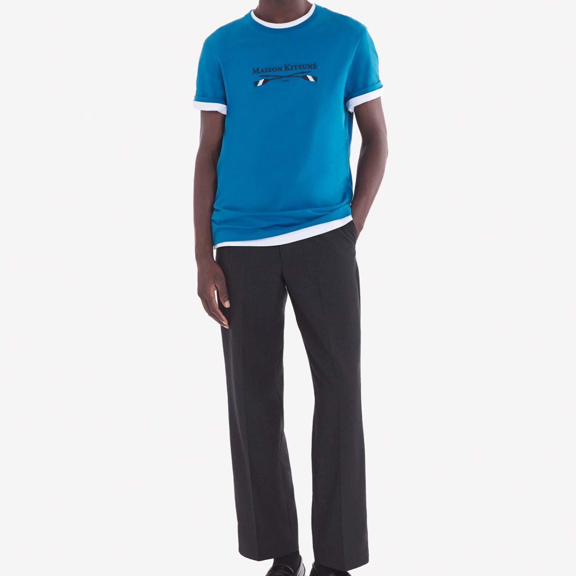 Men Maison Kitsune Oars Regular Tee-Shirt - Sapphire