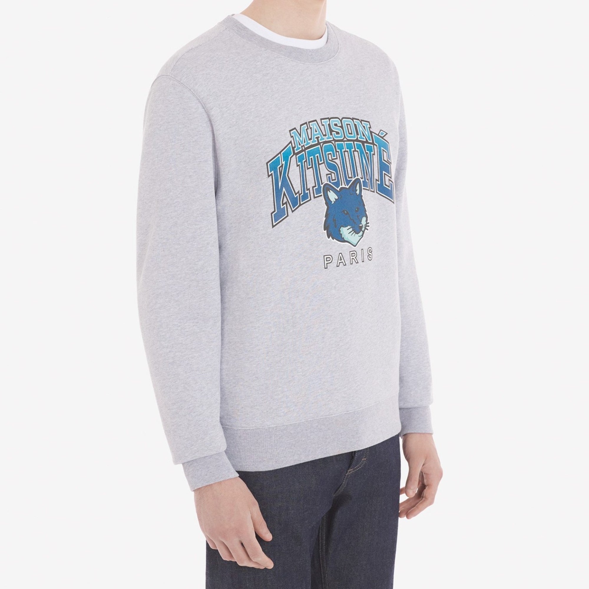 Men Campus Fox Regular Sweatshirt - Light Grey Melange