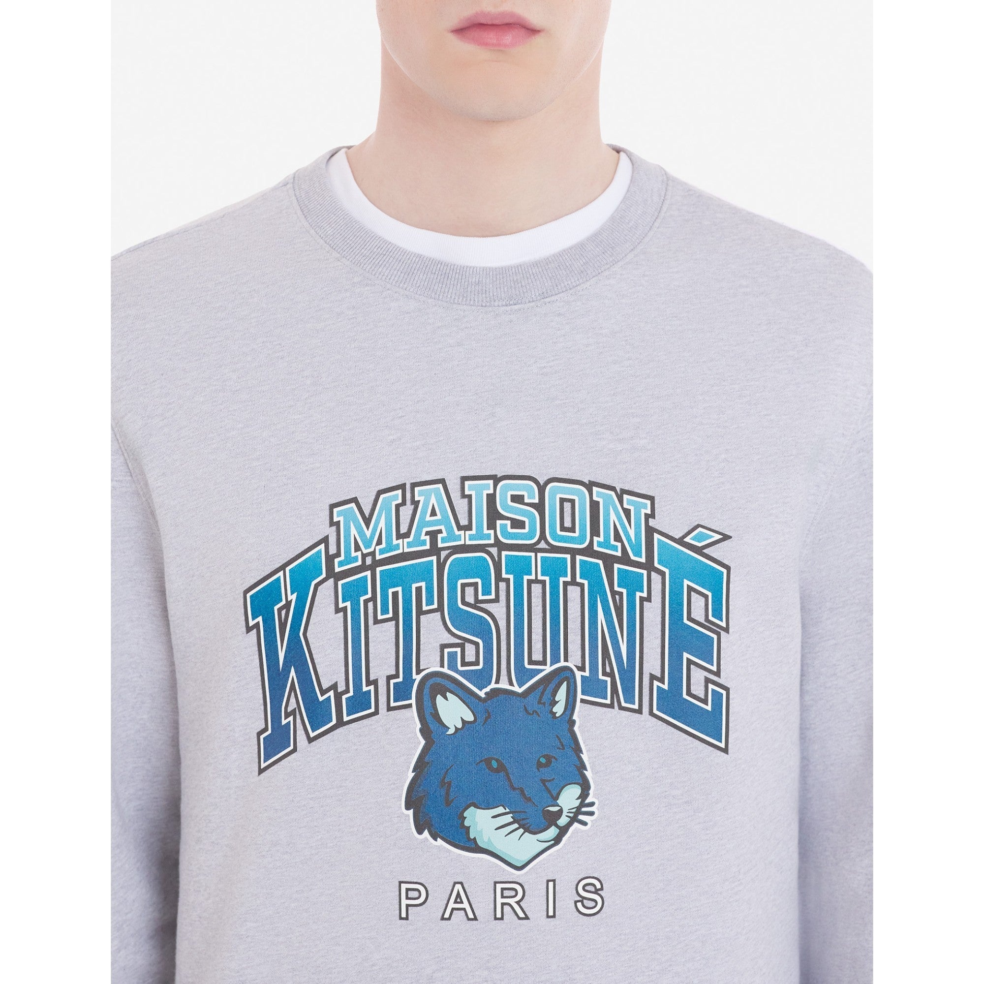 Men Campus Fox Regular Sweatshirt - Light Grey Melange