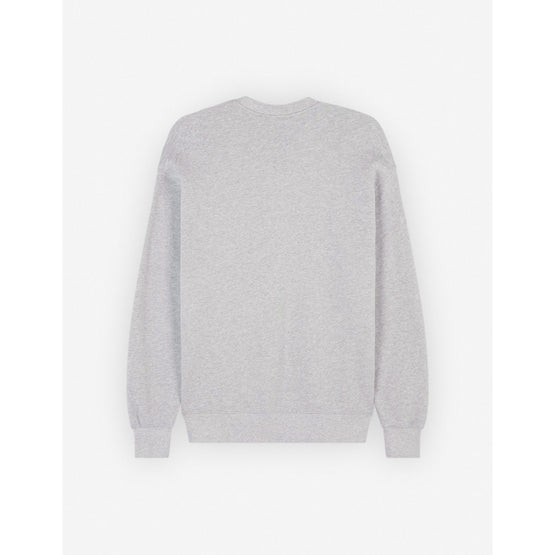 Men Maison Kitsune Flowers Comfort Sweatshirt - Light Grey Melange