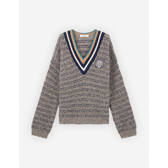 Men Bold Fox Head Crafty Comfort Jumper - Black/White/Beige