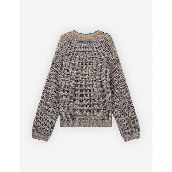Men Bold Fox Head Crafty Comfort Jumper - Black/White/Beige