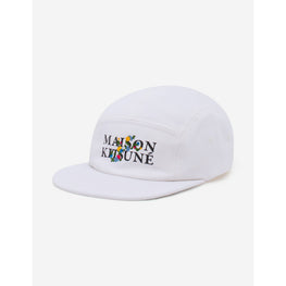 Men Maison Kitsune Flowers 5P Cap - White