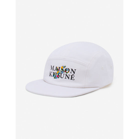 Men Maison Kitsune Flowers 5P Cap - White